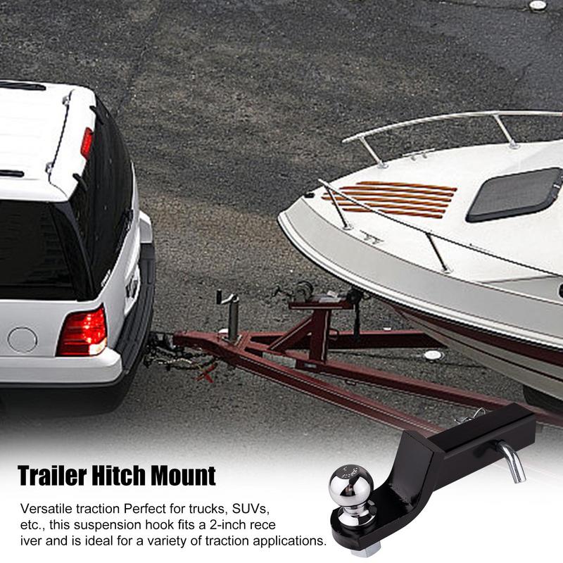 Trailer Ball Mount Solid Steel Tow Ball Hitch 2 Inch Trailer Hitch Trailer Hitch 6000-Pound Capacity For Trucks For 2-in