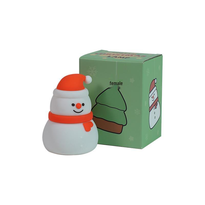 Cross-Border Christmas Silicone Night Light: Rechargeable Bedside Atmosphere Lamp with Timer