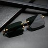 Rimless Sunglasses Rectangle Stylish Popular Female Male Sun Eyewear Small Square Sun Eyewear for Female Male Summer Traveling Oculos