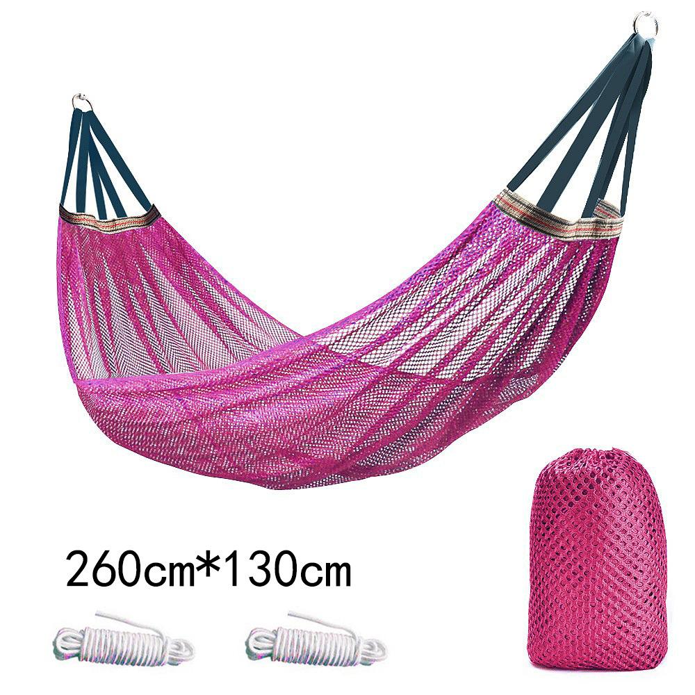 Hammock Outdoor Ice Silk Mesh Swing with Bent Rod Anti-Rollover Camping Travel Supplies