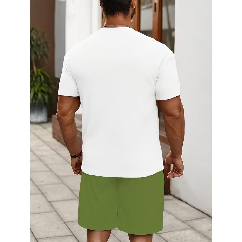 Coconut Tree Summer Beach Zweiteiliger europäischer und amerikanischer Herren-T-Shirt-Druckanzug Kurzarm-Shorts 3D-Druckanzug