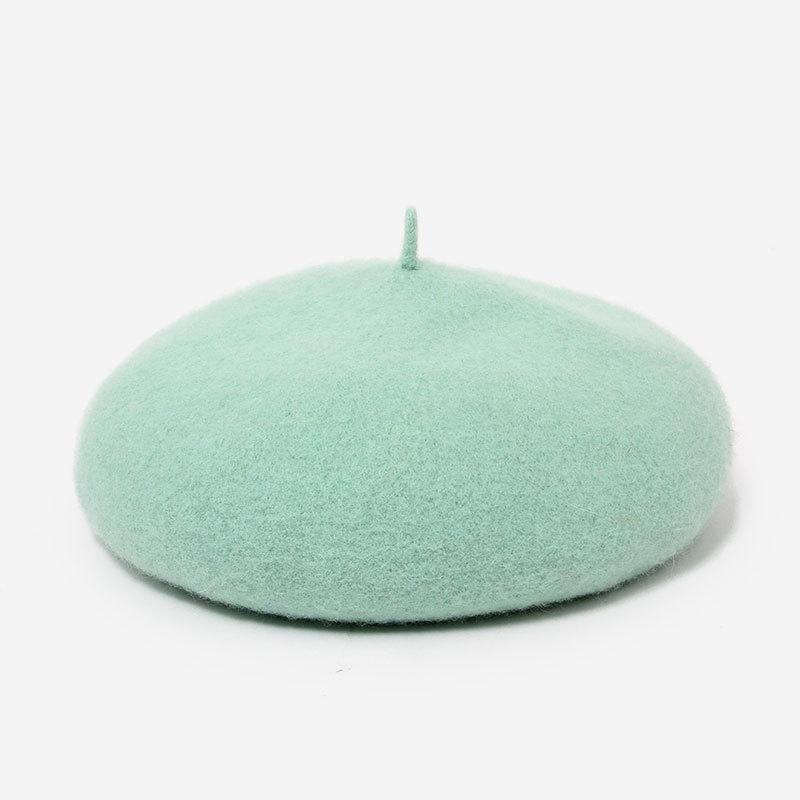 Wool Felt Beret Women British Style Girls Beret Hat Lady Solid Color Winter Hats