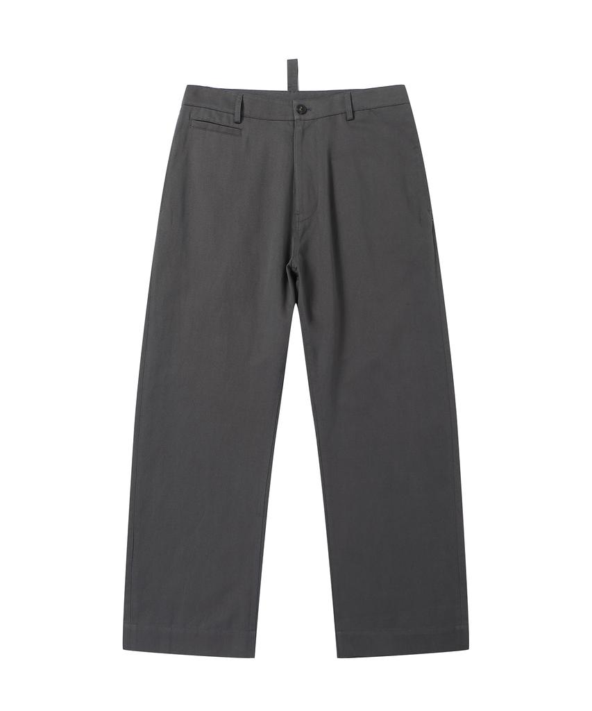 SOLEW Cotton Twill Straight Pants_Charcoal