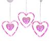 3Pcs Heart Curtain Lights with Suction Cups Portable Love Lamp Valentine's Day Window Lights with Remote Control Festive Romantic Lighting for