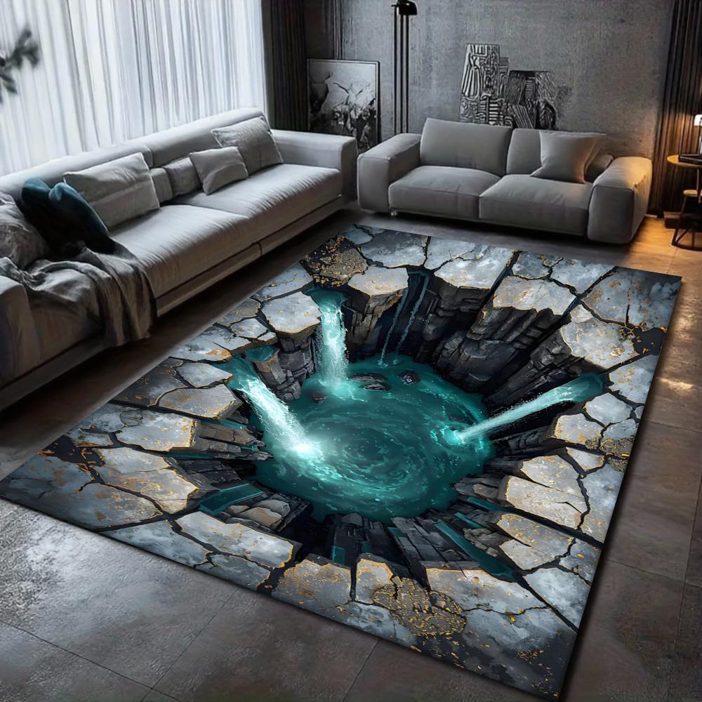 3D Iluzorní koberec Design hluboké díry Herní místnost Domácí Obývací pokoj Ložnice Domácí dekorace Koberce Odpočinková místnost Podložka pod konferenční stolek