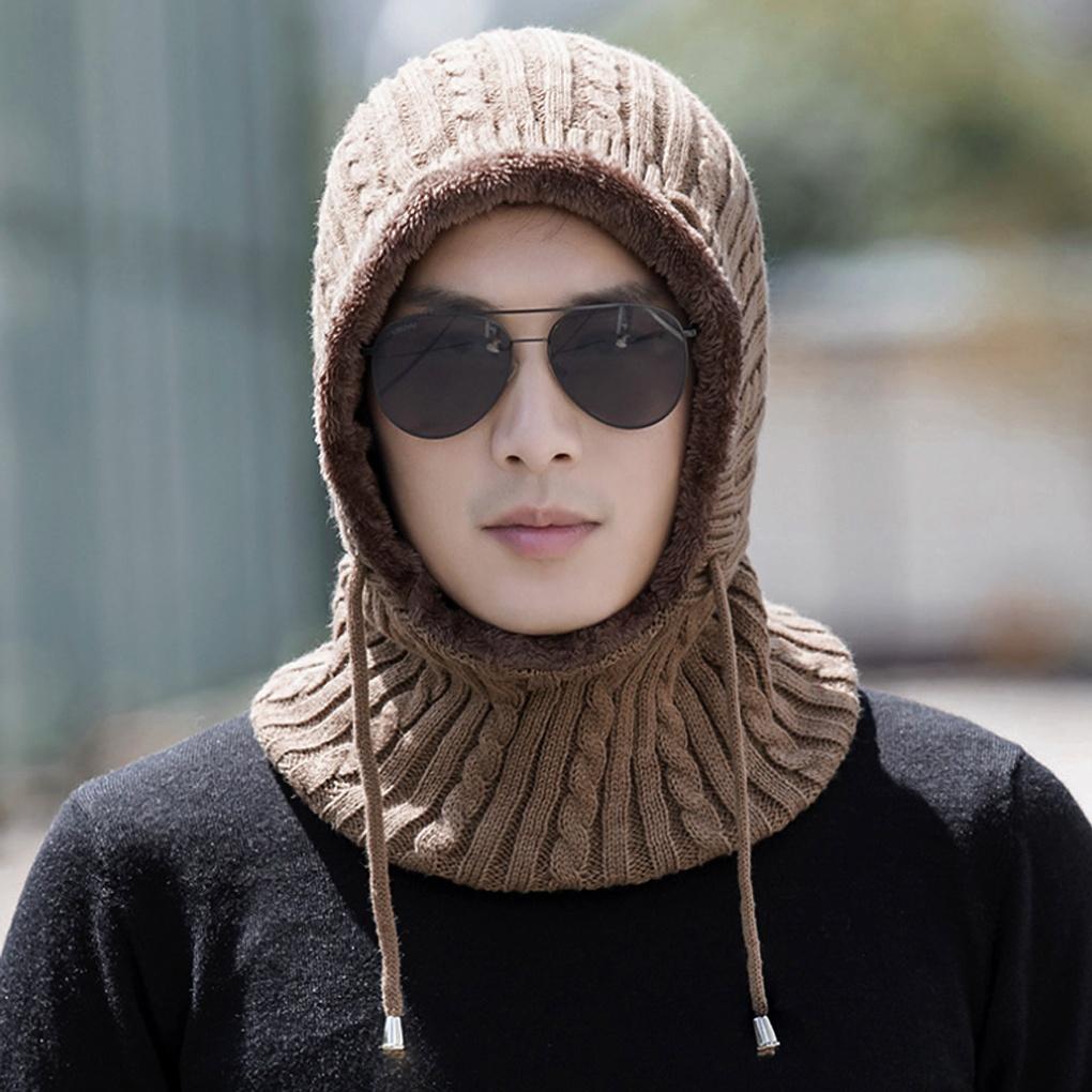 Winter Cold Weather Gear Neck Warmer and Fur Hat Integrated Hood Neck Warmer