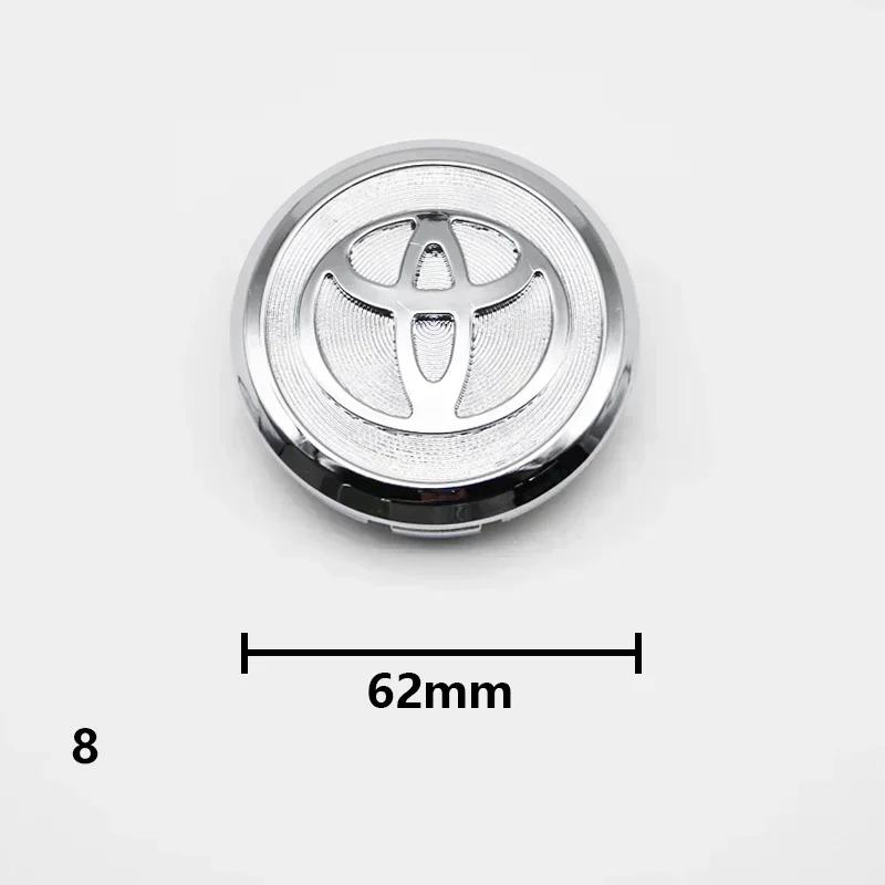 4 PIÈCES 57mm/62mm Convient pour Toyota Corolla Camry HFGERT5 Yaris CHR Rav4 Auris Verso Avalon Cache-moyeu de roue de voiture Badge