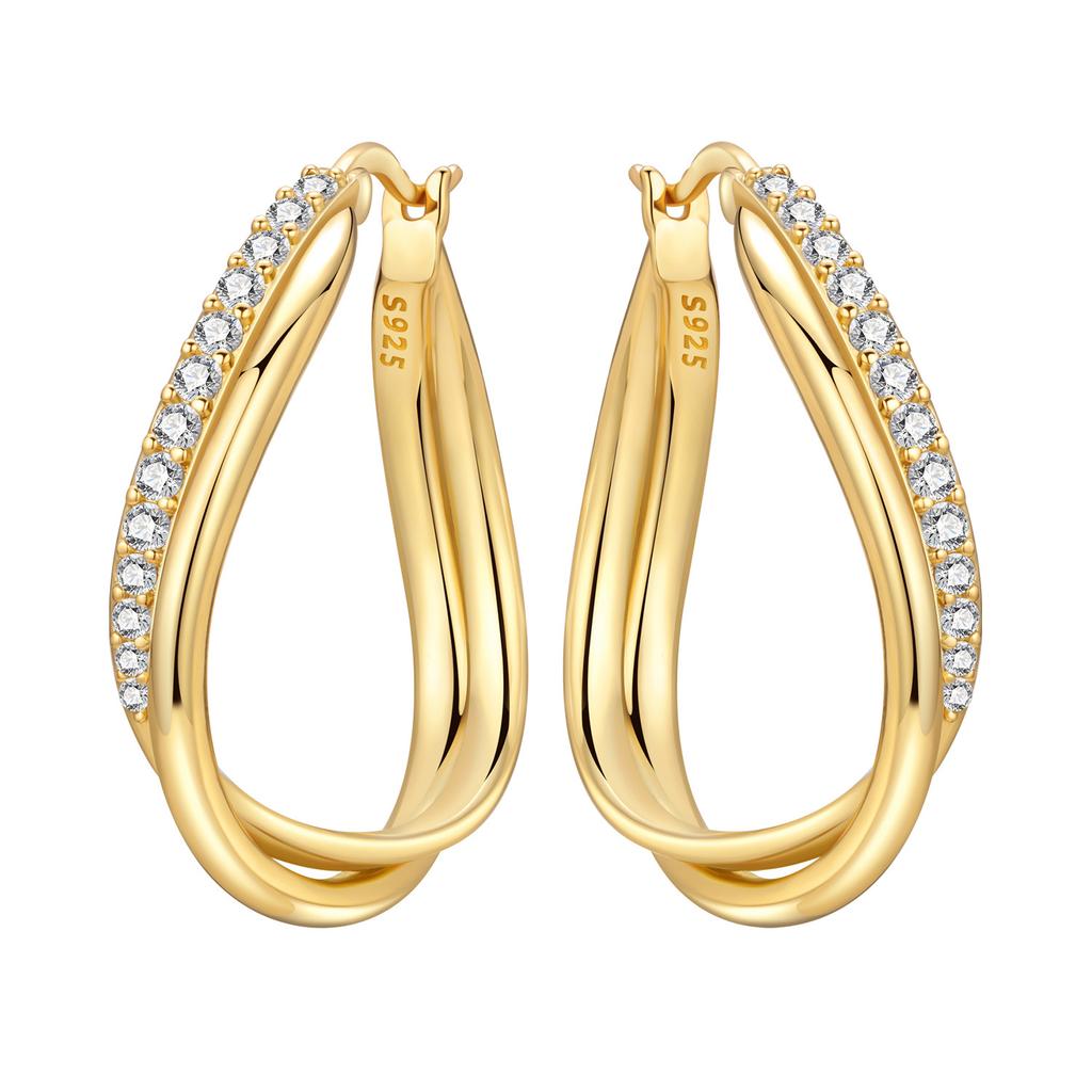 925 Sterling Silber Exquisiter Mehrschichtiger Ohrring Schmuck Vielseitige Creolen für Damen Schmuck Feines Geburtstagsfeier Geschenk