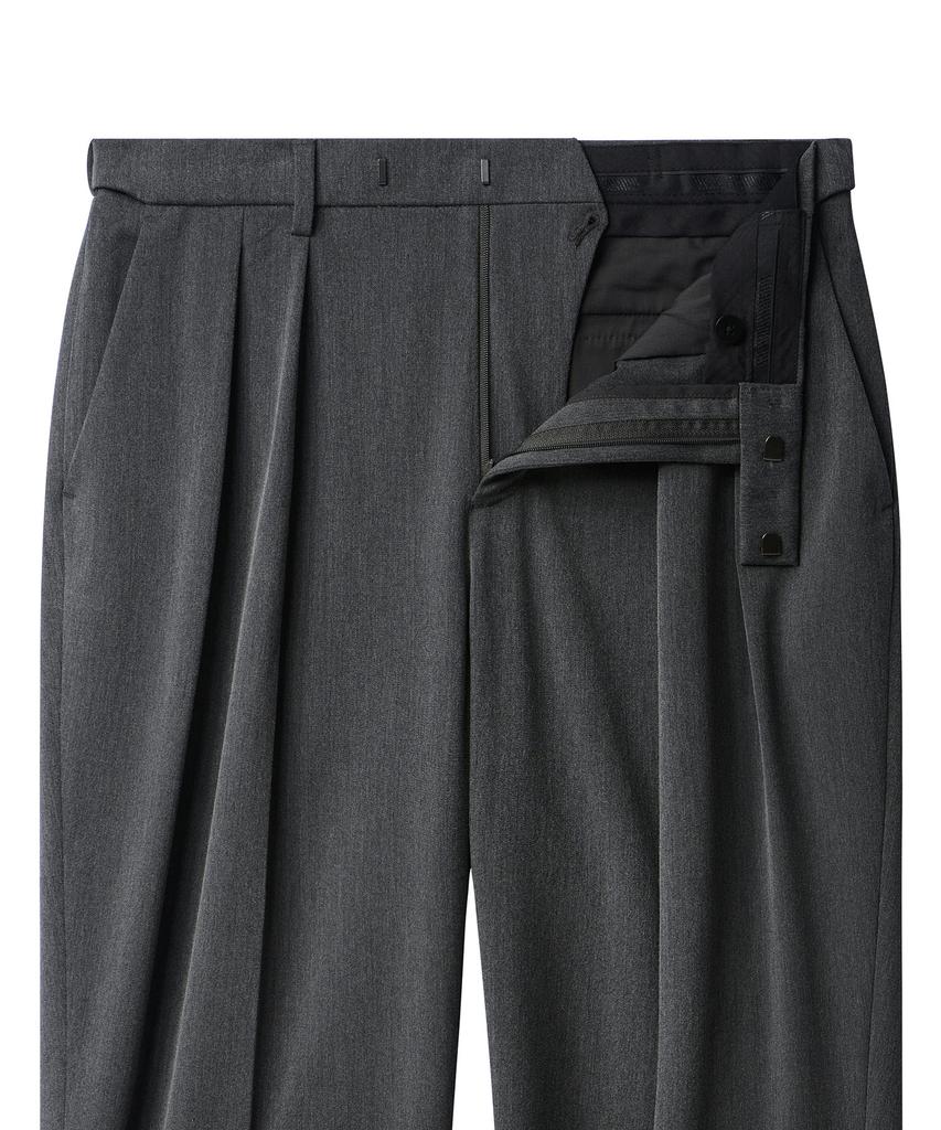 Musinsa Standard Reverse Two-Tuck Semi-Balloon Hidden Banding Slacks [Medium Gray]