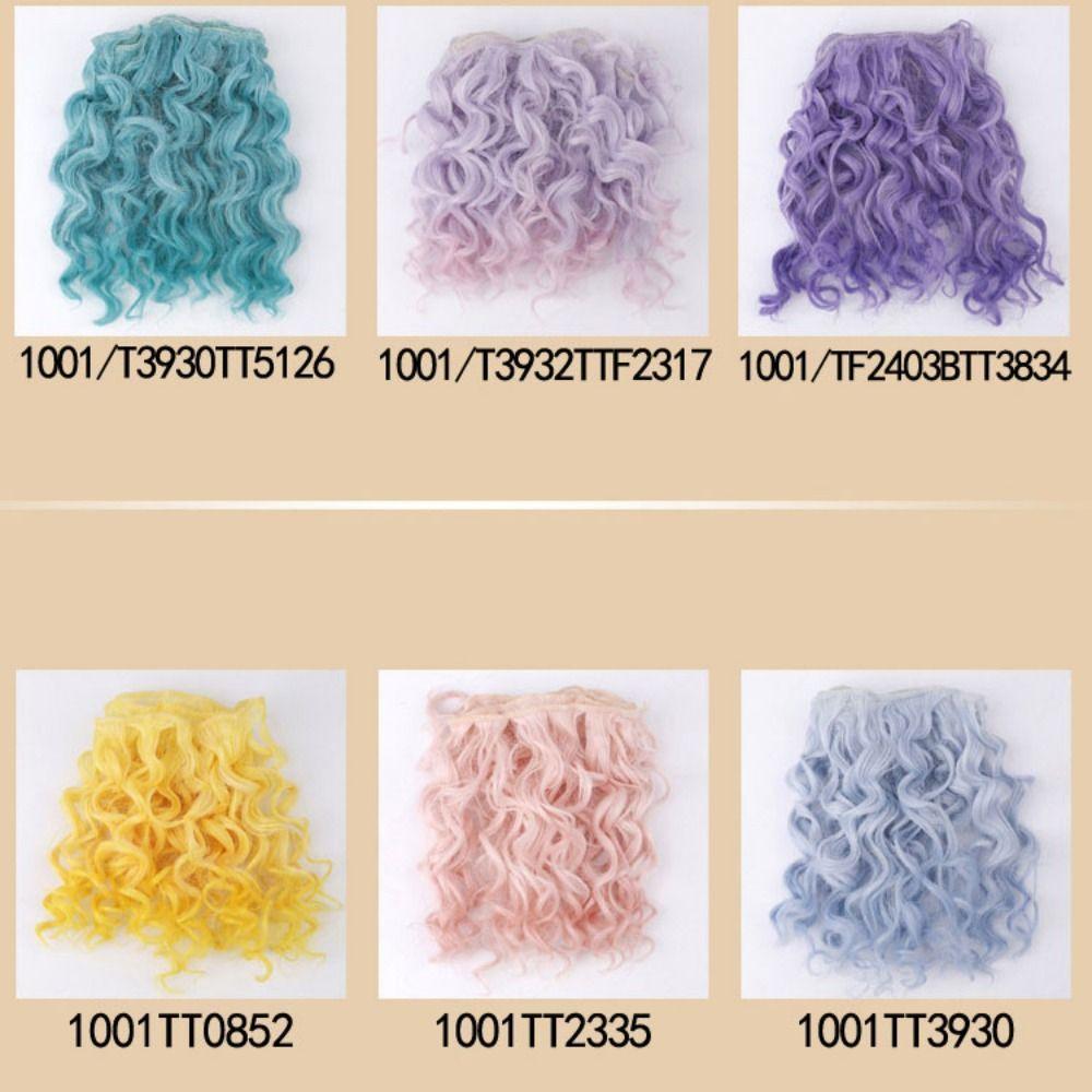 High-Temperature Wire Diy Curly Short Hair Curly Imitation Roll Doll Curly Hair Natural Heat-Resistant Doll Hair Wig Diy Set