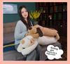 Adorable Papa Dog Long Plush Sleeping Pillow Toy for Bed and Gift