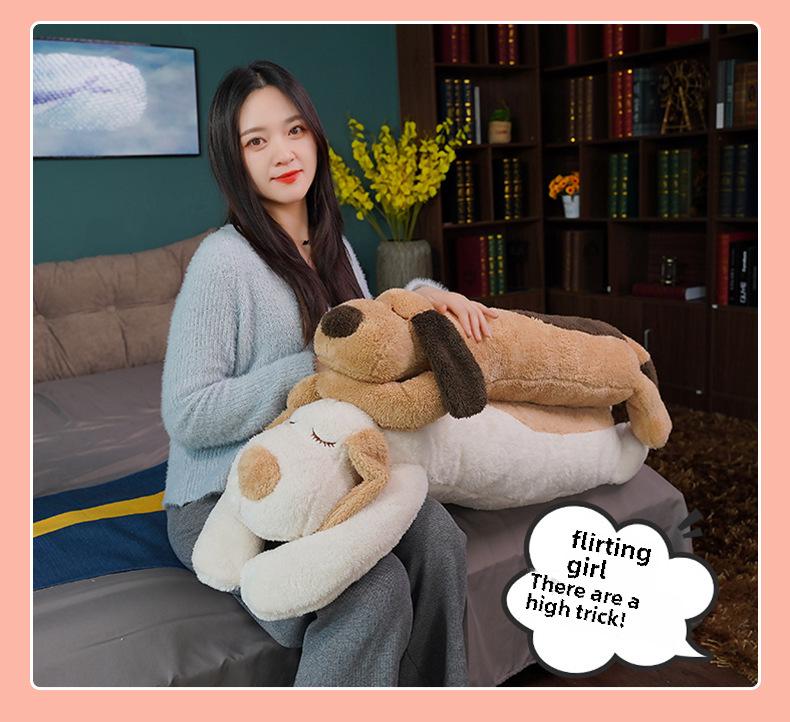 Adorable Papa Dog Long Plush Sleeping Pillow Toy for Bed and Gift