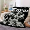 1 Stück 2Pac Hip-Hop Decke Weich Leicht Ganzjahres-Mehrzweck-Überwurf für Sofa, Bett, Büro & Picknicks, Französischer Stil mit Ikonischem Album-Cover D86