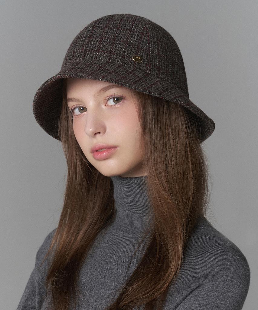 Hwaiteusaenjeu Checked Wool Bonnet Hat Lanelli (4 Colors)