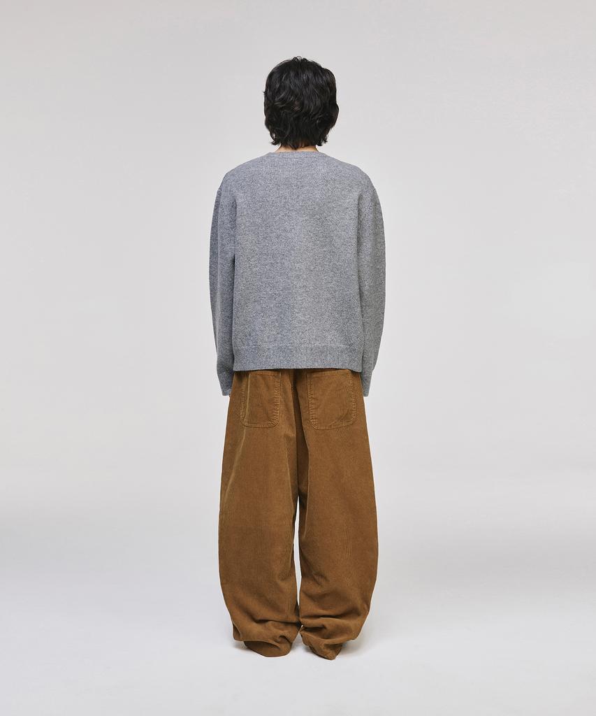 SIGNATURE Wide Curved Dart Corduroy Pants [Beige]