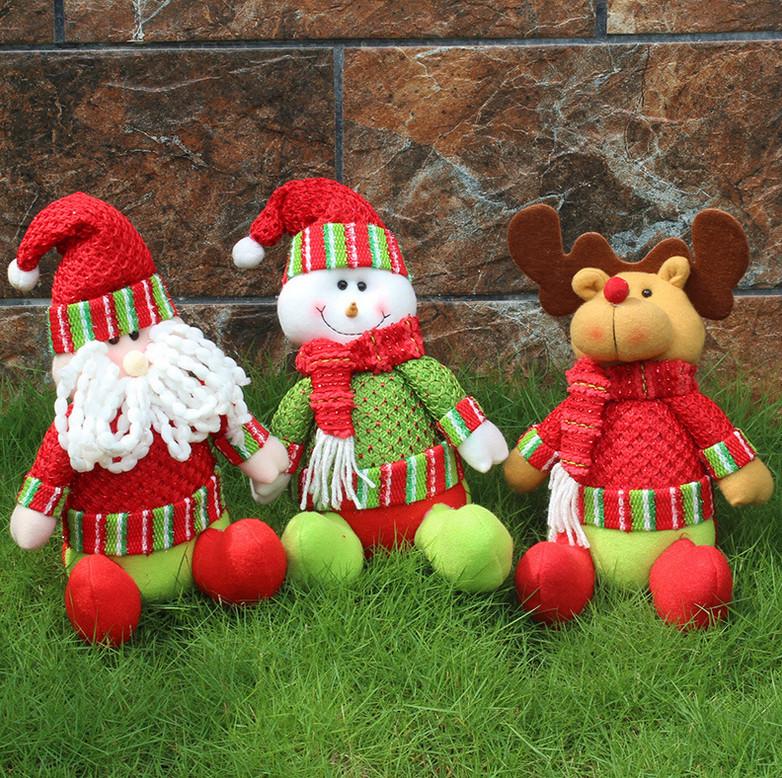 Decorações de Pelúcia de Natal com Boneco de Neve, Papai Noel e Rena Para Decoração de Casa nas Festas