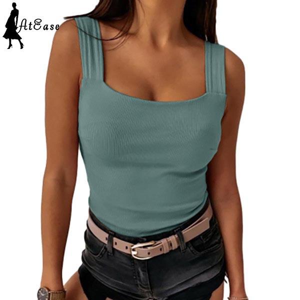 Damenmode-Sommerweste mit U-Ausschnitt, ärmellos, einfarbig, Sommer, lässig, schlank, sportlich, prägnantes Oberteil