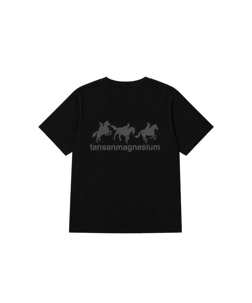 Tansanmageunesyum Horse Rabbit T-Shirt (Black/Grey)