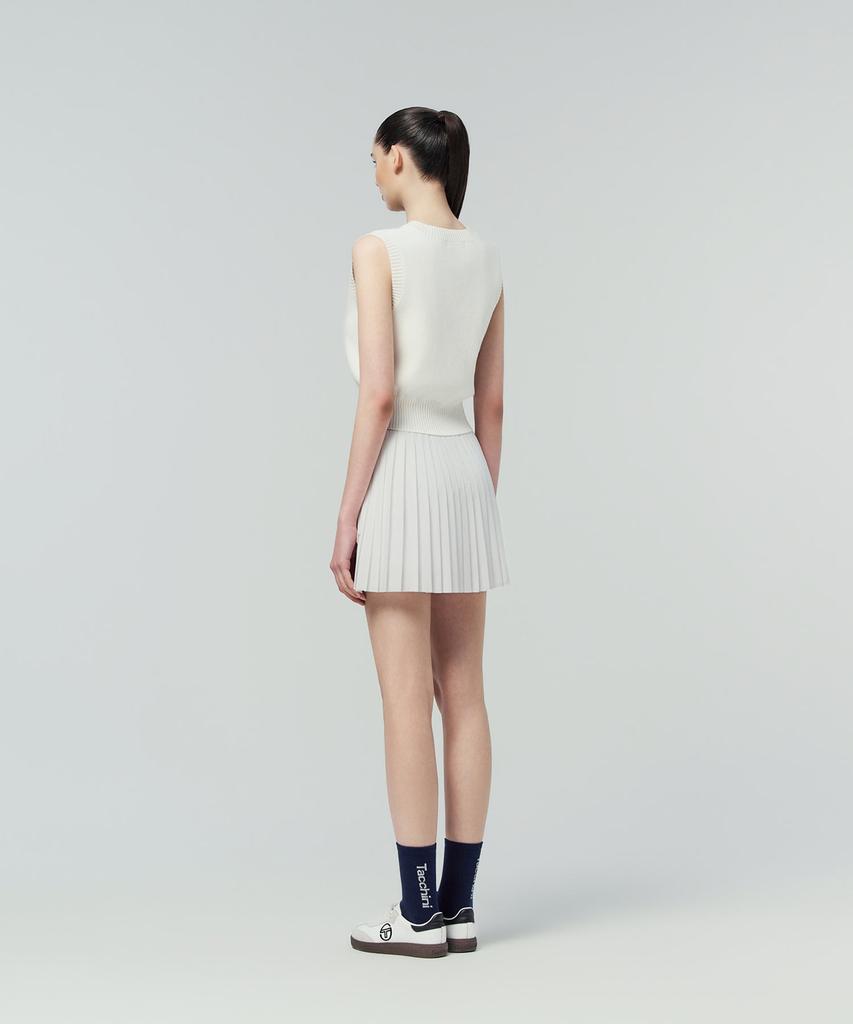 SERGIO TACCHINI W Flying Asymmetrical Pleated Skirt (White)