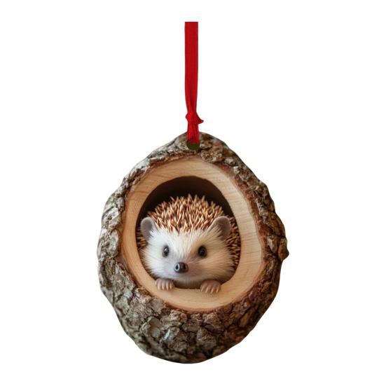 Yousheng Christmas Animal Ornament Cartoon Forest Animal Hanging Decoration 2D Flat Acrylic Pendant for Christmas Tree Decor