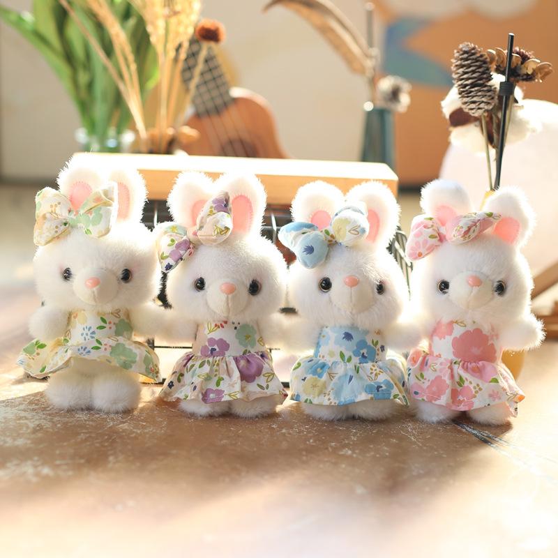 Cute Cute Flower Skirt Little Rabbit Pendant Plush Toy Doll Cartoon Bag Hanging Keychain Doll