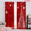 2pcs,2D Plane Printing Curtains&Window Treatment Xmas Ball Glitter Sparkle Snow Versatile 100% Polyester (without Rod) Room