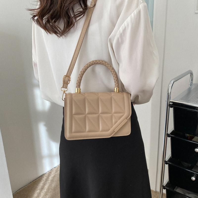 Neue Mode Umhängetasche Karomuster PU-Leder Damen Quadratische Handtaschen Markendesigner Kleine Schwarze Umhängetaschen für Damen