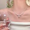 Broken Silver Pearl Necklace, Small Design, High Sense, Simple Temperament, Clavicle Chain, Women's Sugar Cube, Small Diamond