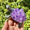 Natural Crystal Crafts Longevity Turtle Table Favor Small Turtle Home Office Desk Ornament Indoor Decorations