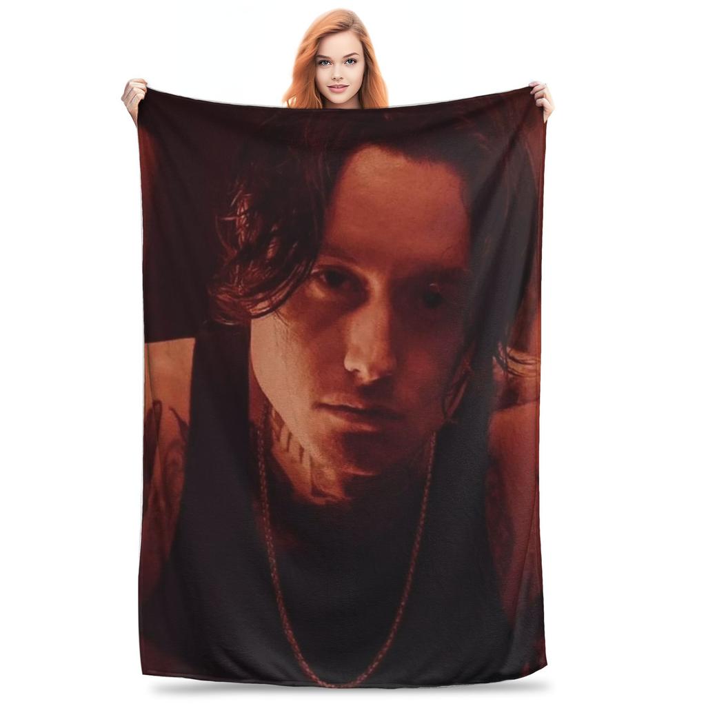 Flanell Überwurfdecke Bad Omens Noah Flanell Rockmusik Warme Plüschdecken Weiche Tagesdecke für Bett Wohnzimmer Zuhause Reise Couch