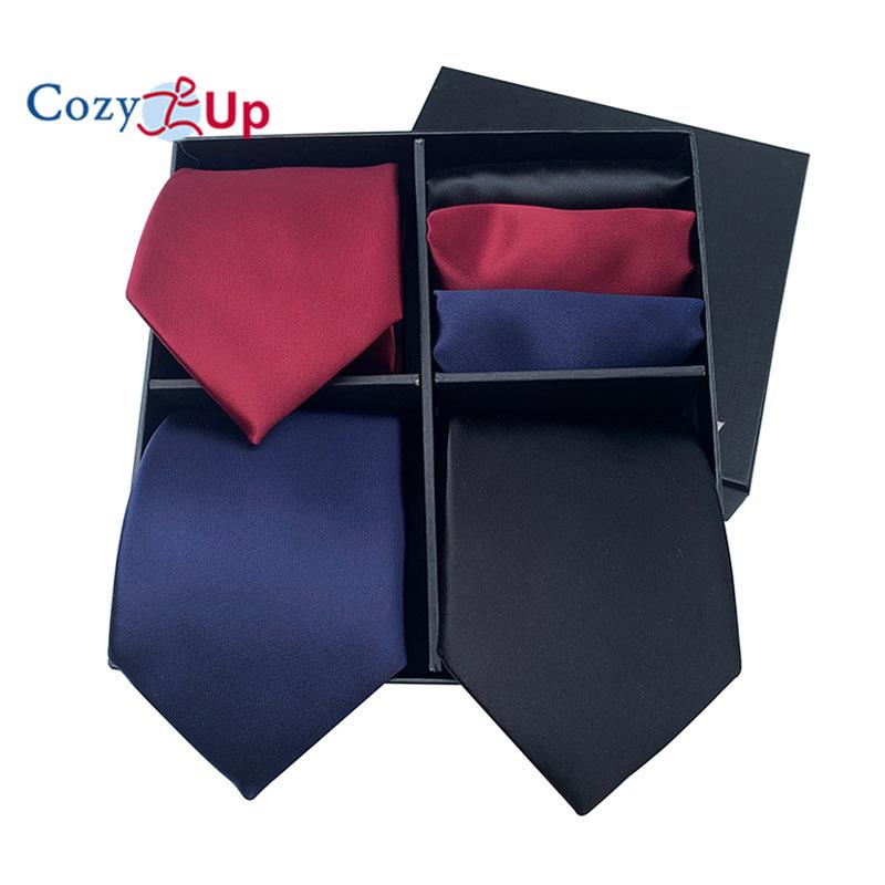 3pcs Tie+3pcs Square Scarf Classic Men's Tie Set Paisley Stripe Necktie for Men Pocket Square  Father's Day Gift Box