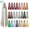 700g Perruque Cosplay Droite de Haute Qualité 59" 150cm de Long avec Frange Blond Brun Rouge Vert Bleu Résistante à la Chaleur Couleurs de Cheveux Perruques Anime