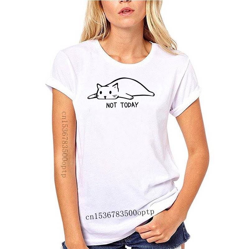 New Not Today Lovely Lazy Cat Print póló Nyári Harajuku Cat Mom Ajándék póló Alkalmi unisex Grafikus Vicces pólók Topok Drop Shippi