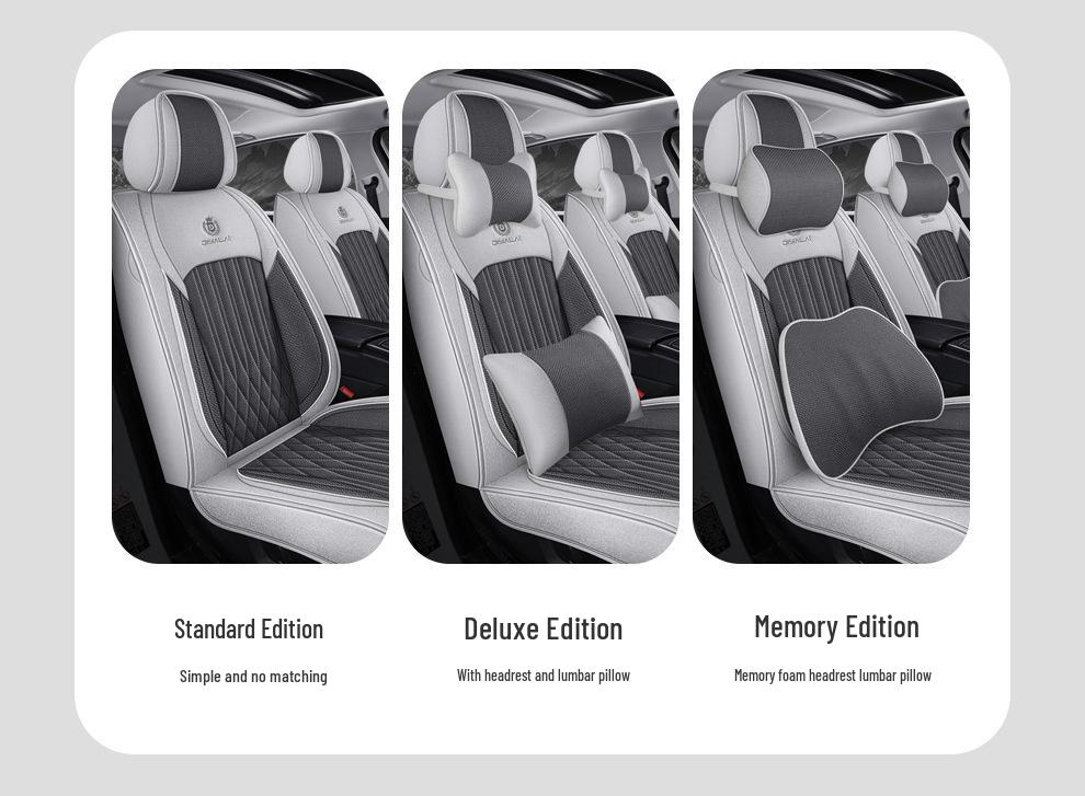Linen Car Seat Cushion - Four Seasons Universal Cover