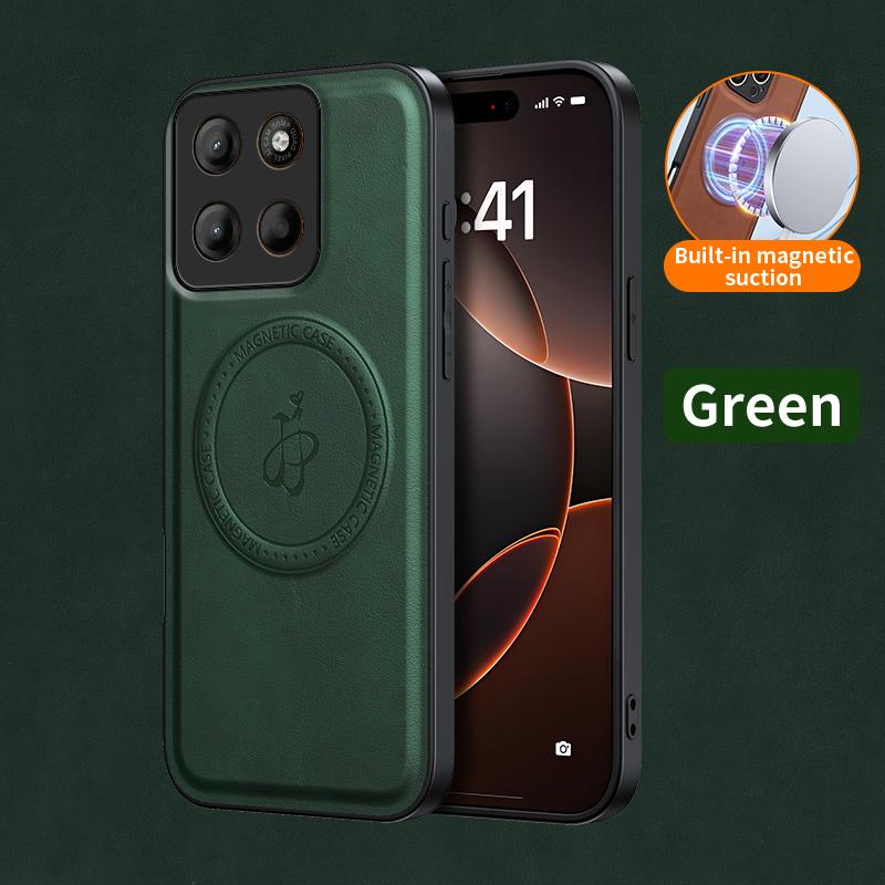 Wireless Charging Magnetic Case for Motorola Moto G66 G67 Power G05 G15 G75 G85 5G Protective Cover PU Leather Hard Back Fundas