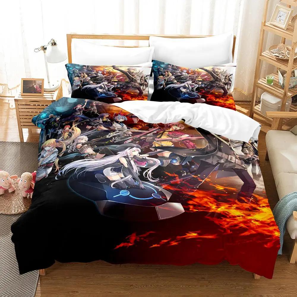 Anime Leģenda par Varoņiem Gultasveļas Komplekts Segas Pārvalks Gultas Komplekts Segas Pārvalks Spilvendrāna Gultas Pārklājs King Queen Izmērs Zēniem Pieaugušiem Gultasveļas Komplekts