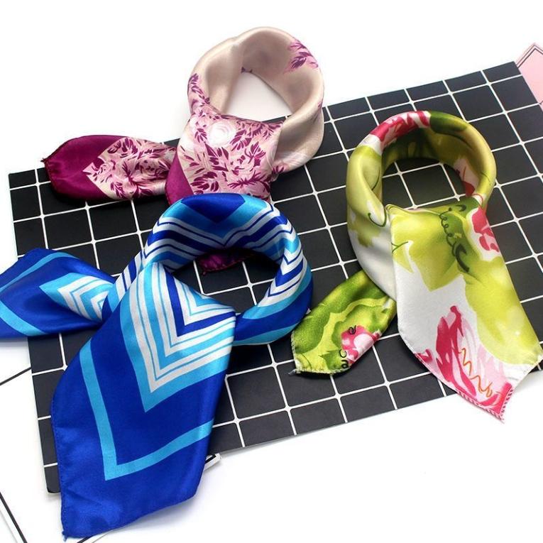 3 Packs of Small Silk Scarves Korean Version Versatile Autumn Decorative Small Square Scarf Silk Scarf Small Scarf