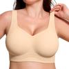 Draadloze Zachte Ondersteunende BH voor Dames Volledige Bedekking Naadloos Dun Zonder Vulling Push Up Comfortabel Grote Maten Jelly BH