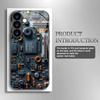 Mechanical circuit pattern glass phone case suitable for Samsung GalaxyS26 S25 S24 S23 S22 S20FE Ultra Plus5Ganti drop backcover