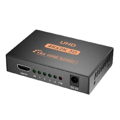 MultiDevice Hdmis Splitter 1 In 4 Out 4K Highly Clear 3D Video Support Compatible for Window Conference Room Display