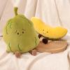 Lebensechtes Plüschtier mit Obst und Gemüse, süßes weiches Wassermelonen-Hami-Melonen-Balsambirnen-Durian-Kinderweihnachtsgeschenk