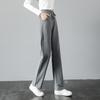 Women's Cotton Drawstring Straight Leg Sweatpants Casual Draped Wide Leg Trousers For Spring Summer