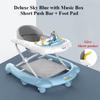 2 In 1 Baby Walker with Music & Light Spinning Toy Dining Tray Safety Brake Floor Mats Push Handle Baby Push Walker Anti-slip
