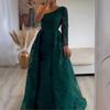 Summer Women'S Clothing Slim-Fitting Fishtail Dress Skirt Mesh Bead Light Luxury Fashionable Slanted Shoulder Long-Sleeved Dress