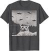 Alien Cat UFO T-Shirt Classic o-Neck Black Adult T Shirts For Women Summer Fashion Cotton Tshirt Casual Tees Men's Clothing