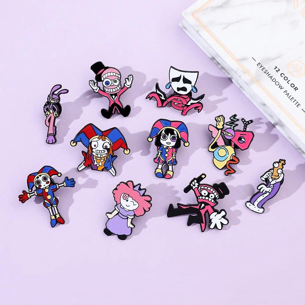 L'étonnante broche de cirque numérique personnage de dessin animé périphérique Pomni Jax épinglettes en émail théâtre de cirque insignes en métal pour sac à dos accessoires cadeau