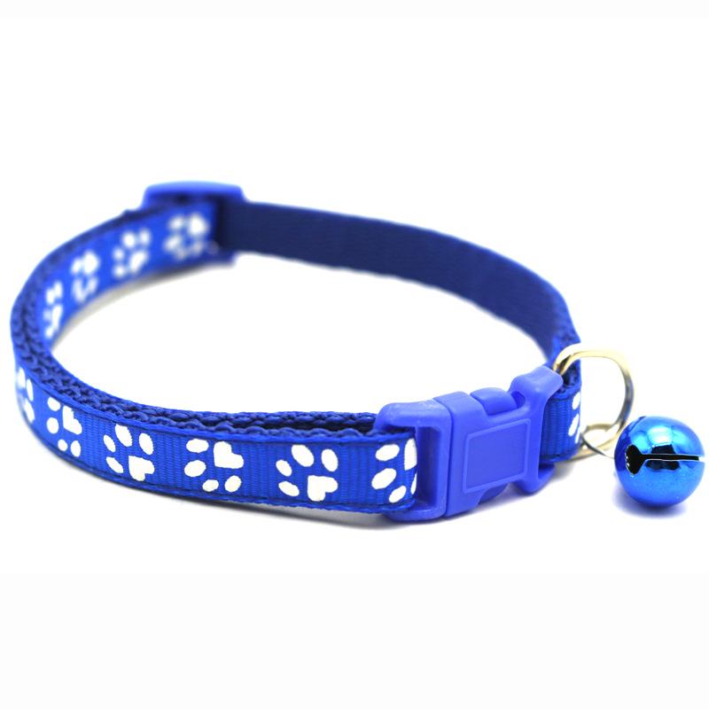 Stylish Pet Collar with Paw Prints, Bells and Adhesive Stickers, Ideal for Cats and Small Dogs