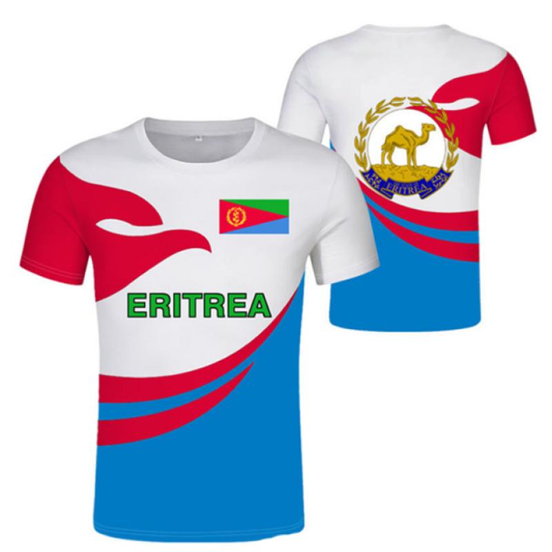 Eritrea-Flagge, eritreisches Logo, 3D-Druck, T-Shirts, Oberteile, T-Shirts, kurzärmelig, lässig, O-Ausschnitt, Streetwear, Abrham Eritrea-T-Shirt