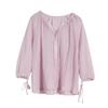 Chemise d'été 2020 pour femme en Tencel Protection Solaire - Manches Lanterne, Décontractée, Ample, Design Plissé