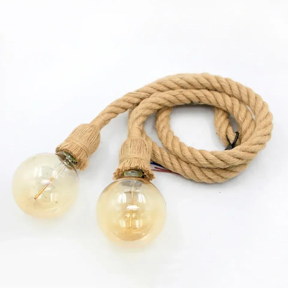 Priemyselné E27 Vintage Konopné Lano Závesné Svetlá Podkrovie Osobnosť Vnútorné Osvetlenie pre Podkrovie/Obývaciu Izbu/Bar Závesný Luster